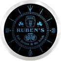 ADVPRO Ruben's Irish Game Room Bar Custom Name Neon Sign Clock ncx0205-tm - Blue
