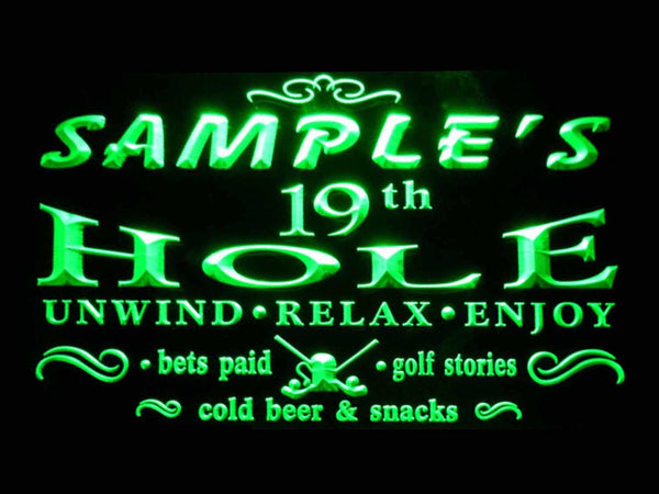 ADVPRO Name Personalized Custom Golf 19th Hole Bar Beer Neon Sign st4-pi-tm - Green