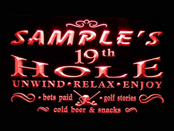 ADVPRO Name Personalized Custom Golf 19th Hole Bar Beer Neon Sign st4-pi-tm - Red