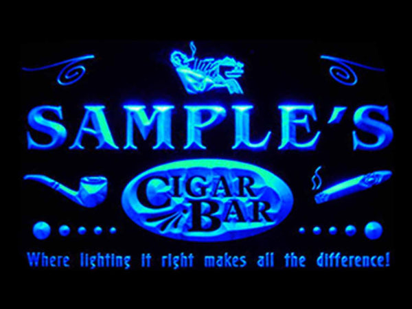 ADVPRO Name Personalized Custom Cigar Pipe Bar Lounge Neon Sign st4-qz-tm - Blue