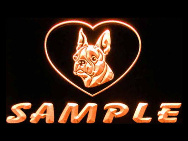 ADVPRO Name Personalized Custom Boston Terrier Dog House Home Neon Sign st4-vc-tm - Orange