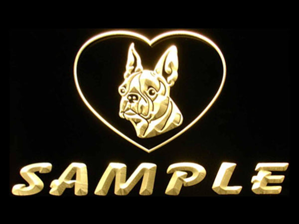 ADVPRO Name Personalized Custom Boston Terrier Dog House Home Neon Sign st4-vc-tm - Yellow