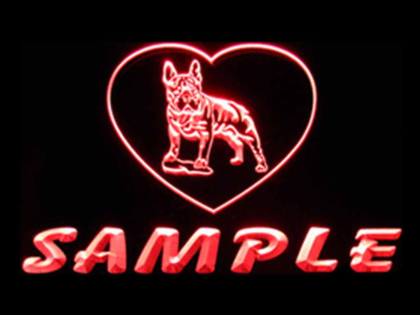 ADVPRO Name Personalized Custom French Bulldog Dog House Home Neon Sign st4-vh-tm - Red