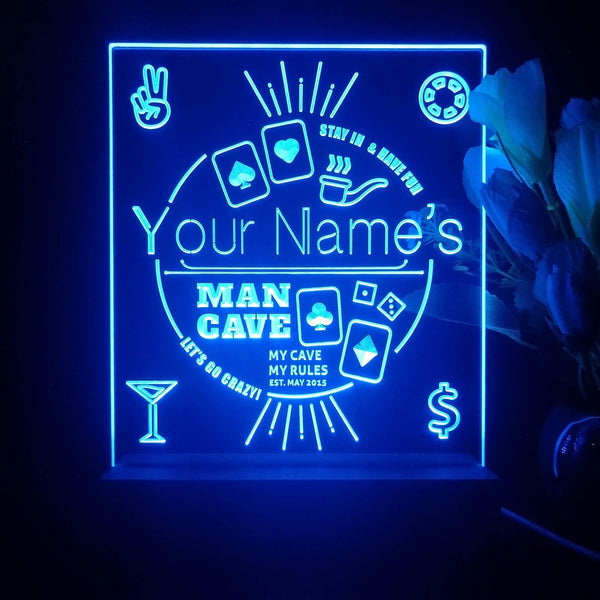ADVPRO Man Cave_ Playing icon with middle circle Personalized Tabletop LED neon sign st5-p0022-tm - Blue
