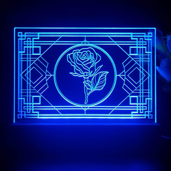 ADVPRO Decorative window with rose Tabletop LED neon sign st5-j5018 - Blue
