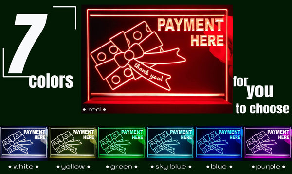 ADVPRO Payment here with big present Tabletop LED neon sign st5-j5095