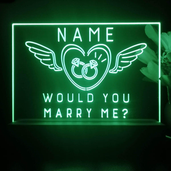 ADVPRO Angel Ring - Would you marry me? Personalized Tabletop LED neon sign st5-p0001-tm - Green