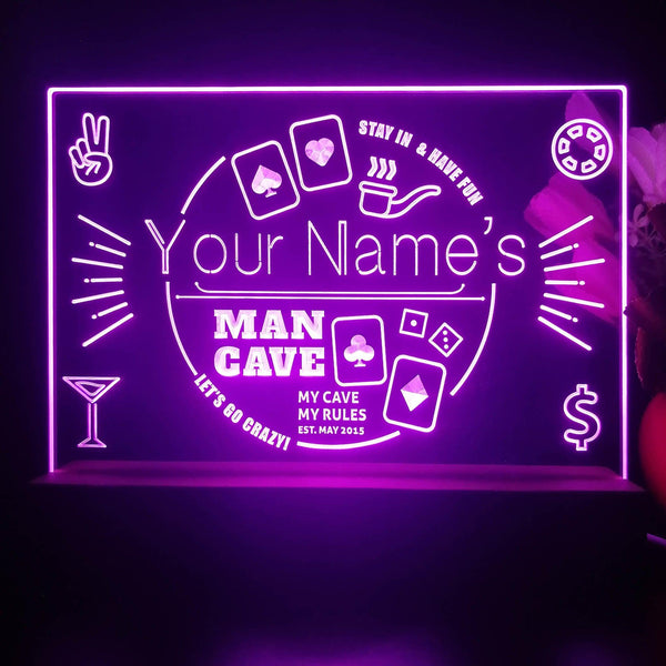 ADVPRO Man Cave_ Playing icon with middle circle Personalized Tabletop LED neon sign st5-p0022-tm - Purple