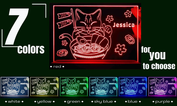 ADVPRO Japan noodle with cat Personalized Tabletop LED neon sign st5-p0050-tm