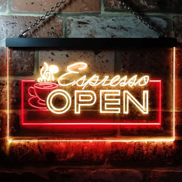 ADVPRO Espresso Coffee Shop Open Dual Color LED Neon Sign st6-i0020 - Red & Yellow