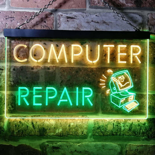 ADVPRO Computer Repair Shop Dual Color LED Neon Sign st6-i0081 - Green & Yellow