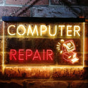 ADVPRO Computer Repair Shop Dual Color LED Neon Sign st6-i0081 - Red & Yellow