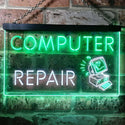 ADVPRO Computer Repair Shop Dual Color LED Neon Sign st6-i0081 - White & Green