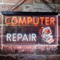 ADVPRO Computer Repair Shop Dual Color LED Neon Sign st6-i0081 - White & Orange