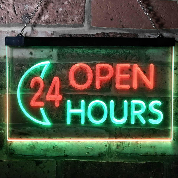 ADVPRO 24 Hours Open Moon Display Dual-Color LED Neon Sign