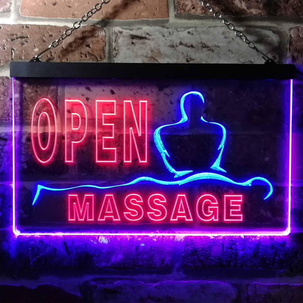 ADVPRO Open Massage Dual Color LED Neon Sign st6-i0155 - Blue & Red