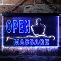 ADVPRO Open Massage Dual Color LED Neon Sign st6-i0155 - White & Blue