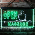 ADVPRO Open Massage Dual Color LED Neon Sign st6-i0155 - White & Green