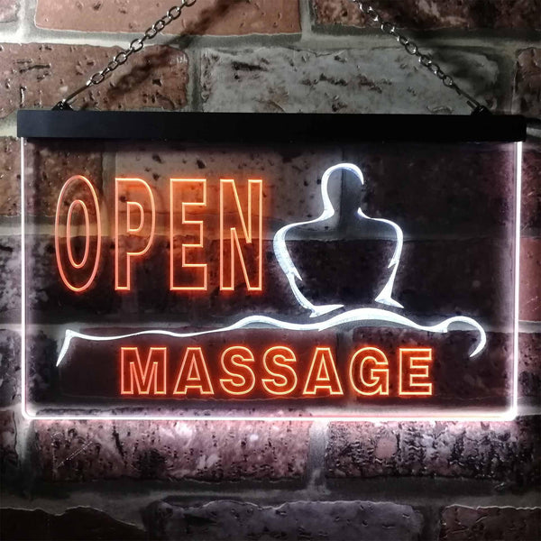 ADVPRO Open Massage Dual Color LED Neon Sign st6-i0155 - White & Orange