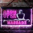 ADVPRO Open Massage Dual Color LED Neon Sign st6-i0155 - White & Purple