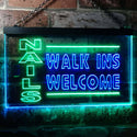 ADVPRO Nails Walk in Welcome Dual Color LED Neon Sign st6-i0159 - Green & Blue