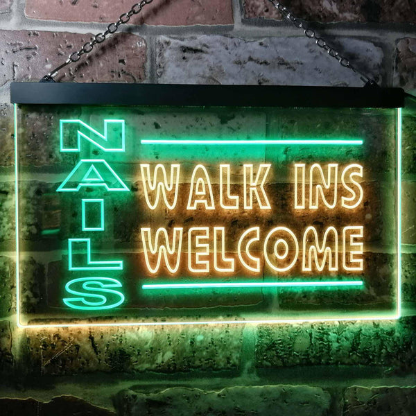 ADVPRO Nails Walk in Welcome Dual Color LED Neon Sign st6-i0159 - Green & Yellow