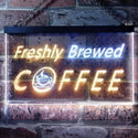 ADVPRO Freshly Brewed Coffee Kitchen Dual Color LED Neon Sign st6-i0170 - White & Yellow