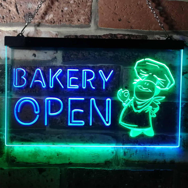 ADVPRO Bakery Open Shop Bread Display Dual Color LED Neon Sign st6-i0175 - Green & Blue