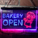 ADVPRO Bakery Open Shop Bread Display Dual Color LED Neon Sign st6-i0175 - Red & Blue