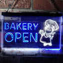ADVPRO Bakery Open Shop Bread Display Dual Color LED Neon Sign st6-i0175 - White & Blue