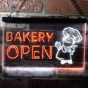ADVPRO Bakery Open Shop Bread Display Dual Color LED Neon Sign st6-i0175 - White & Orange