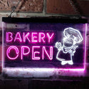 ADVPRO Bakery Open Shop Bread Display Dual Color LED Neon Sign st6-i0175 - White & Purple