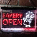 ADVPRO Bakery Open Shop Bread Display Dual Color LED Neon Sign st6-i0175 - White & Red
