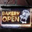 ADVPRO Bakery Open Shop Bread Display Dual Color LED Neon Sign st6-i0175 - White & Yellow