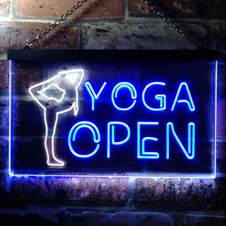 ADVPRO Yoga Open Dual Color LED Neon Sign st6-i0242 - White & Blue