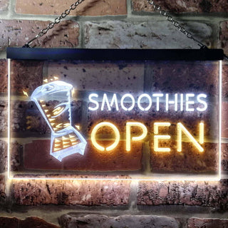 ADVPRO Smoothies Open Shop Dual Color LED Neon Sign st6-i0264 - White & Yellow