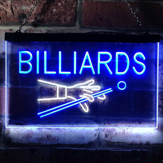 ADVPRO Billiards Pool Room Snooker Plaque Dual Color LED Neon Sign st6-i0309 - White & Blue