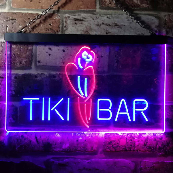 ADVPRO Tiki Bar Parrot Dual Color LED Neon Sign st6-i0331 - Red & Blue