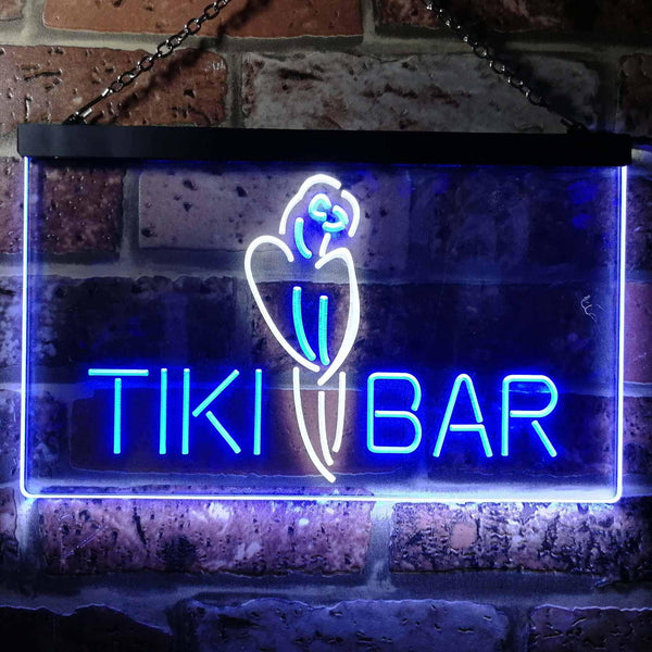 ADVPRO Tiki Bar Parrot Dual Color LED Neon Sign st6-i0331 - White & Blue