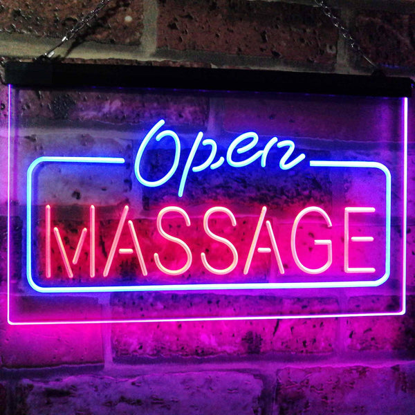 ADVPRO Massage Therapy Open Walk-in-Welcome Display Body Care Dual Color LED Neon Sign st6-i0365 - Blue & Red