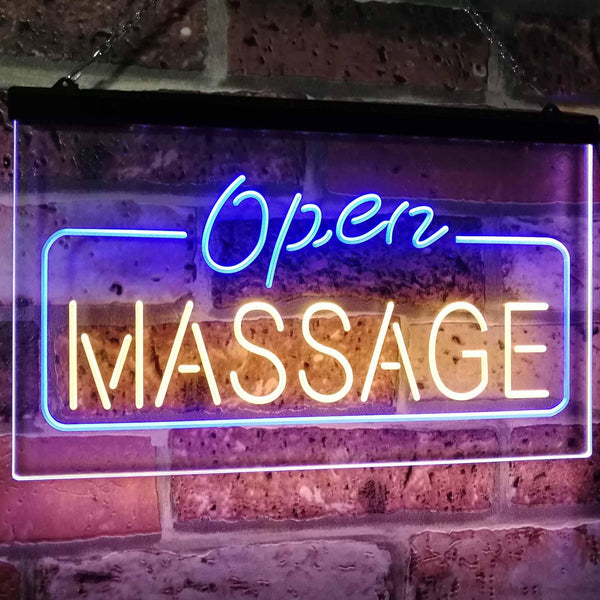 ADVPRO Massage Therapy Open Walk-in-Welcome Display Body Care Dual Color LED Neon Sign st6-i0365 - Blue & Yellow