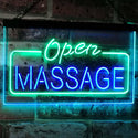 ADVPRO Massage Therapy Open Walk-in-Welcome Display Body Care Dual Color LED Neon Sign st6-i0365 - Green & Blue