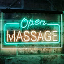 ADVPRO Massage Therapy Open Walk-in-Welcome Display Body Care Dual Color LED Neon Sign st6-i0365 - Green & Yellow