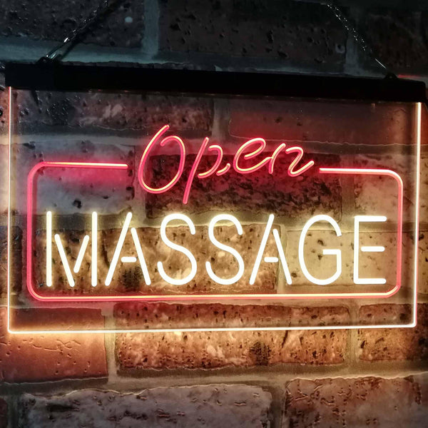 ADVPRO Massage Therapy Open Walk-in-Welcome Display Body Care Dual Color LED Neon Sign st6-i0365 - Red & Yellow