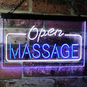 ADVPRO Massage Therapy Open Walk-in-Welcome Display Body Care Dual Color LED Neon Sign st6-i0365 - White & Blue