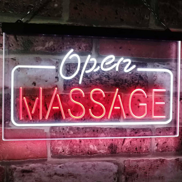 ADVPRO Massage Therapy Open Walk-in-Welcome Display Body Care Dual Color LED Neon Sign st6-i0365 - White & Red