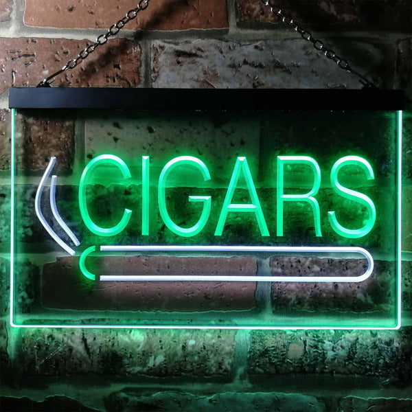 ADVPRO Cigars Private Room VIP Plaque Dual Color LED Neon Sign st6-i0389 - White & Green