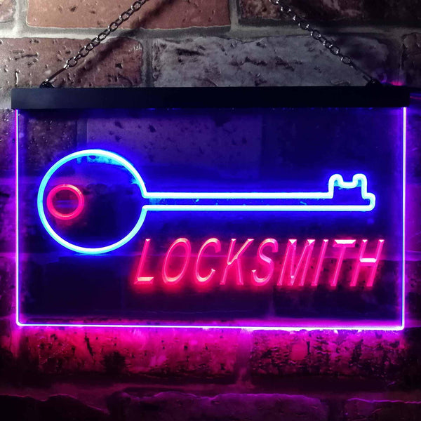 ADVPRO Locksmith Keys Shop Dual Color LED Neon Sign st6-i0408 - Red & Blue