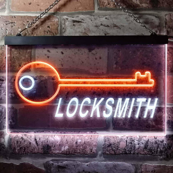 ADVPRO Locksmith Keys Shop Dual Color LED Neon Sign st6-i0408 - White & Orange