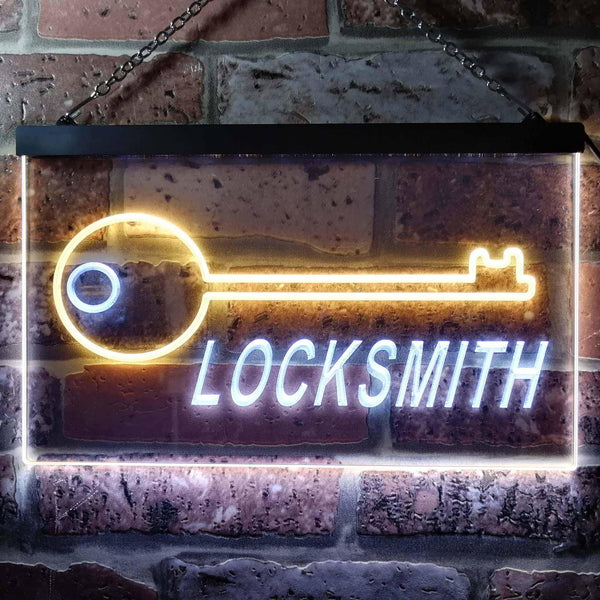 ADVPRO Locksmith Keys Shop Dual Color LED Neon Sign st6-i0408 - White & Yellow